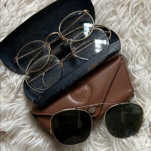 Ray-Ban Gold Frame Glasses and Sunglasses Duo